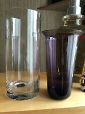 MIKASA * PHOTOPHORE VERRE Blanc et Améthyste - 26,5 cm * NEUF BOÎTE *