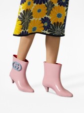 Bottine Rose Pour Femme Gucci Avec Entrelacs Taille G UK 5