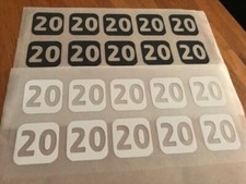 NUMERO 20 - 10 PATCHS FLOCAGES POUR MAILLOT SHORT SURVÊTEMENT CHAUSSETTES