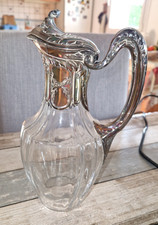 ancienne carafe en cristal et monture argent