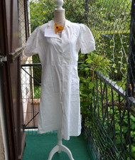 blouse de travail coton ancien femme fille boulangerie vintage veritable 1950