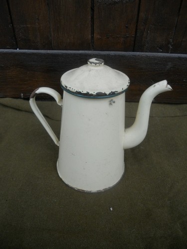 Cafetière emaillée ancien - cafetière,