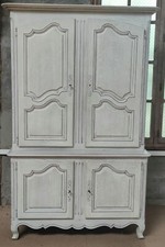 BUFFET 2 CORPS CHENE MASSIF CERUSE BLANC EPOQUE XXè STYLE LOUIS XV