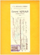 RIBERAC (24) CYCLES MOTOCYCLETTES AUTOMOBILES "Edmond MERLAUD" en 1906