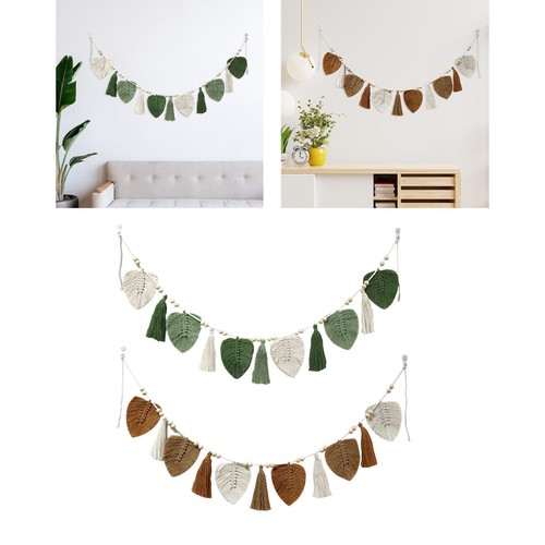 Feuilles macramé tenture - feuilles, de
