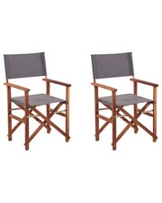 Beliani - 2 Fauteuils Metteur en Scène - Cine - en Bois d'Acacia et Tissu P