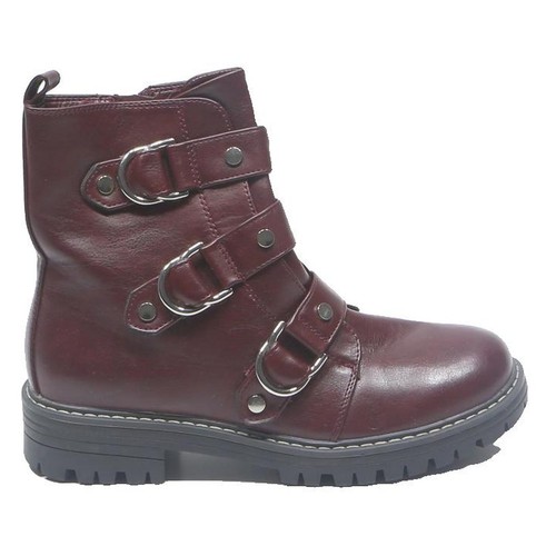 Kohl bottines cuir rouge - en,