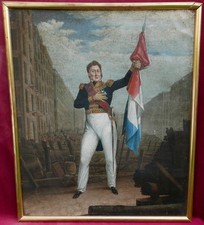 Portrait du Roi Louis Philippe pendant la Révolution Huile/Toile du XIXe siècle