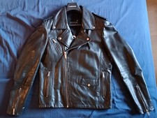REDSKINS BLOUSON PERFECTO CUIR MOUTON LEATHER JACKET COULEUR NOIR TAILLE M
