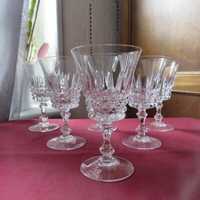 6 verres à vin rouge  en cristal d arques modèle tuilerie villandry   H 13,5 cm