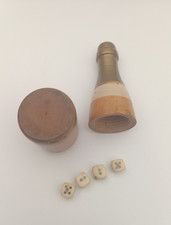 ANCIENNE BOUTEILLE EN BUIS Miniature CHAMPAGNE BOIS BOITE A DES A JOUER 