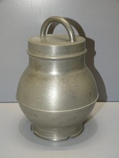 -POT BOUILLON ETAIN XIX TRANSPORT de LA SOUPE aux CHAMPS COLLECTION déco   D