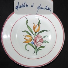 LALLIER à MOUSTIERS : Assiette plate 20 cm (excellent état) décor floral