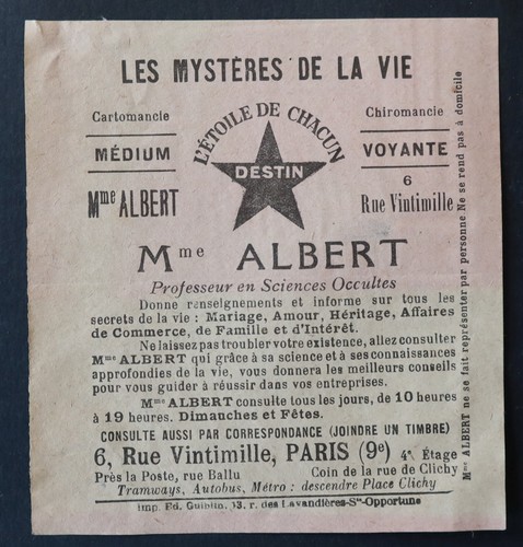 Carte visite madame - madame, albert