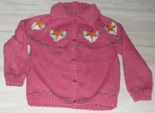 6 ans : Gilet 6 ans fait main renard (6233)