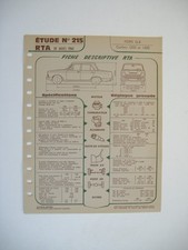 fiche technique RTA n°215