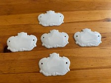 Plaques céramique émaillée Meuble Pots Herboriste Pharmacie Quincallier vintage