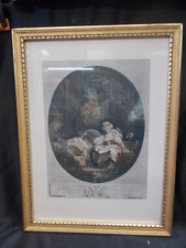 Gravure couleur  encadrée  " la bonne mère   "