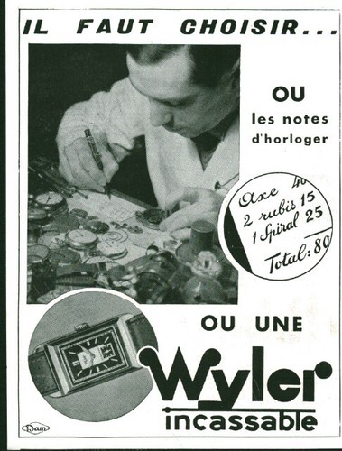 Publicité ancienne montre