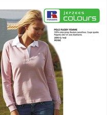 POLO RUBGY FEMME Manches longues ROSE Tailles : S, M, L et XL
