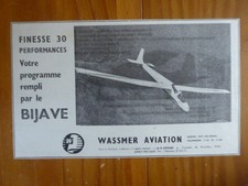 4/1962 PUB WASSMER AVIATION ISSOIRE SOARING PLANEUR BIJAVE ORIGINAL AD