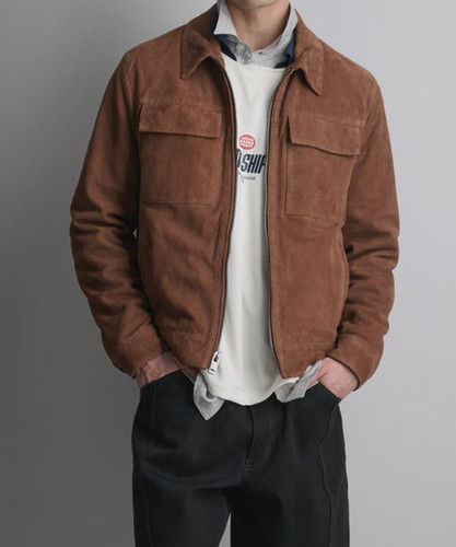Veste homme cuir - en, marron