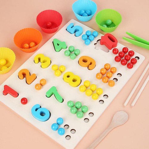 Perles bois numéro jeu - numéro, de