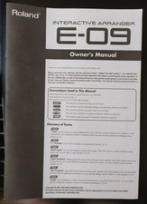 Clavier Roland E09 Owner's manual - manuel utilisateur anglais keyboard