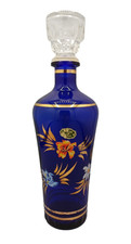 Carafe en verre bleu cobalt -
