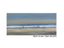 Tableau à Huile Paysage Mer Océan Atlantique Espagne Du Nord Peinture Table X4