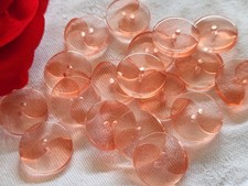Lot 17 boutons vintage rose transparent 1,8 cm ref 2032