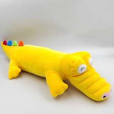 Doudou peluche crocodile jaune