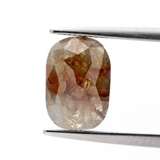 1,93 Cts Diamant Naturel Taillé En Rose Oval De Couleur Brunâtre Gris "Vidéo HD"