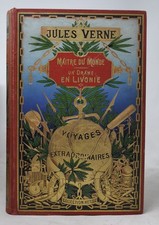 Jules VERNE Maitre du monde Un Drame en Livonie cartonnage Hetzel globe doré