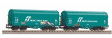 PIKO 58255 Échelle Ho Set Due Wagons Avec Bâche Coulissante FS Avec Graffiti