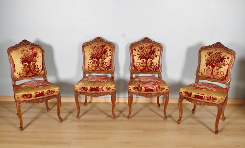 Suite chaises régence en - 4,