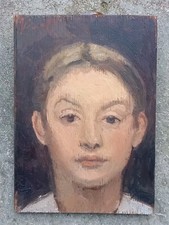 Tableau Peinture Portrait Enfant  Style Impressionniste Huile Panneau Signé