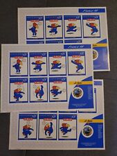 Lot De 3 Planches De Timbre Et Autocollants Footix Vignettes Adhésives France 98