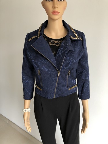 Veste jacquard bleue marine