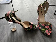 Sandales A Talons Transparent Motif Floral Pointure 38 Neuf Fashion Sofree 