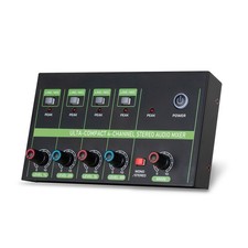 4 Channel Audio Mixer Microphone Low Noise Mono Stereo Line Mixer LINE/MIC Mode