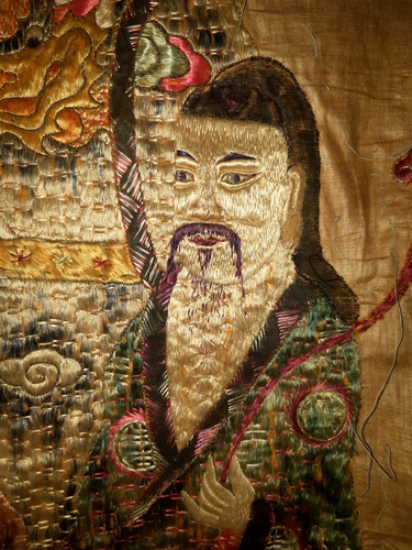 Superbe panneau soie - panneau, broderie