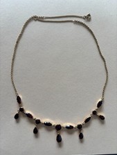 Collier vintage en OR 18 kt  avec pierres Grenat