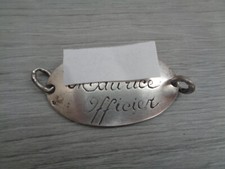 ANCIENNE PLAQUE D' IDENTITE MILITAIRE D'OFFICIER 1904 - 804 ROANNE ARGENT MASSIF