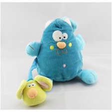 Doudou chat bleu avec souris