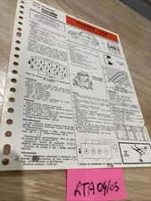 Fiche technique automobile Citroën LNA 11E 11RE 11RS 4 cylindre édition 1985 RTA