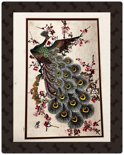 Peacock cherry blossom silk - peacock,