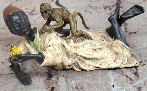 Sculpture bronze peinte - bronze,