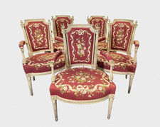 Cinq fauteuils peints époque