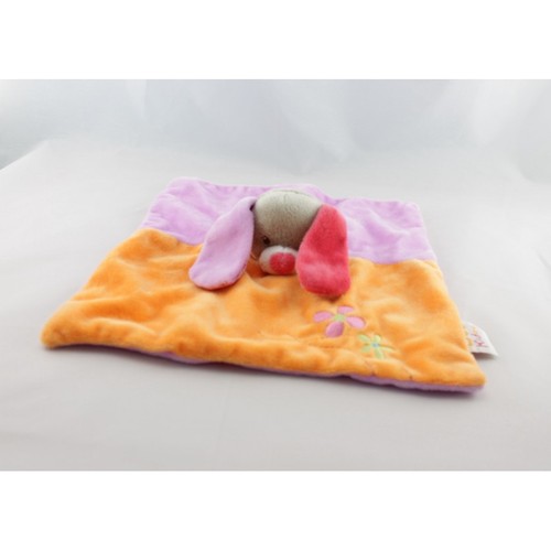 Doudou plat chien - lapin, rose